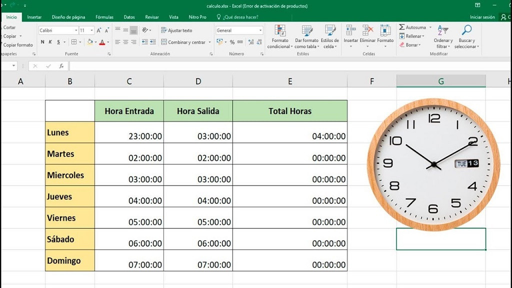 Formula Para Calcular Horas En Excel Printable Templates Free