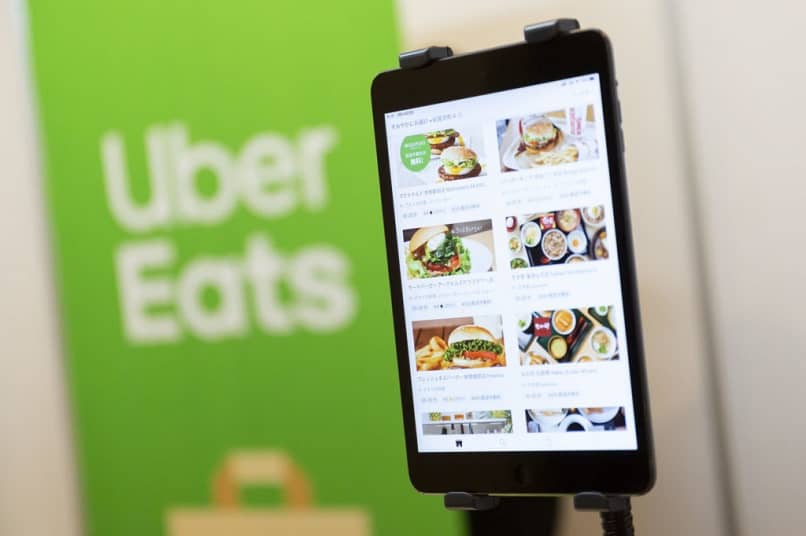 uber eats logo menu pantalla movil