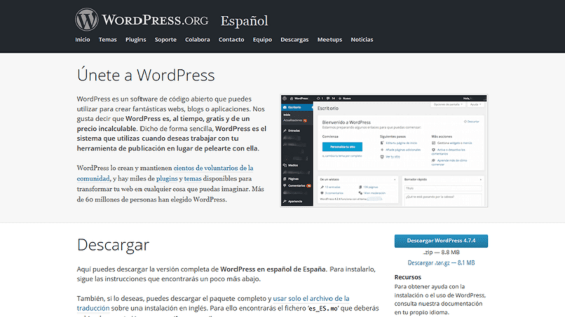 wordpress spanish version