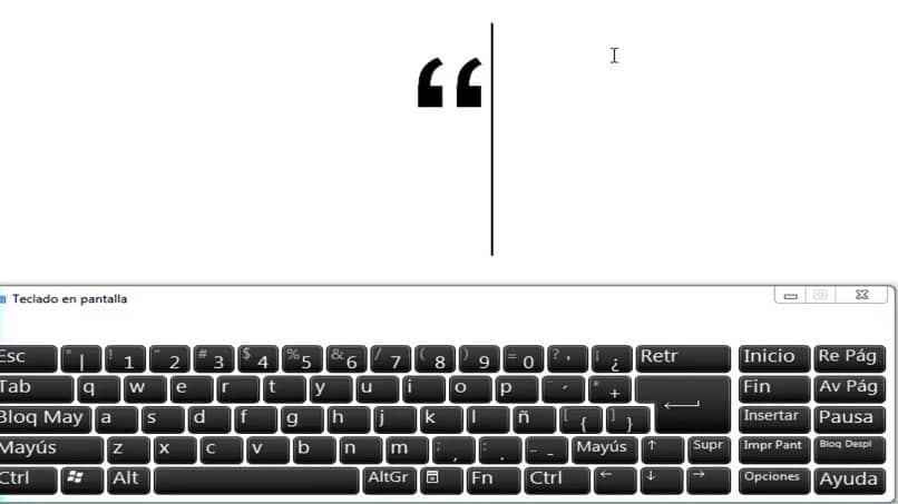 teclado comillas