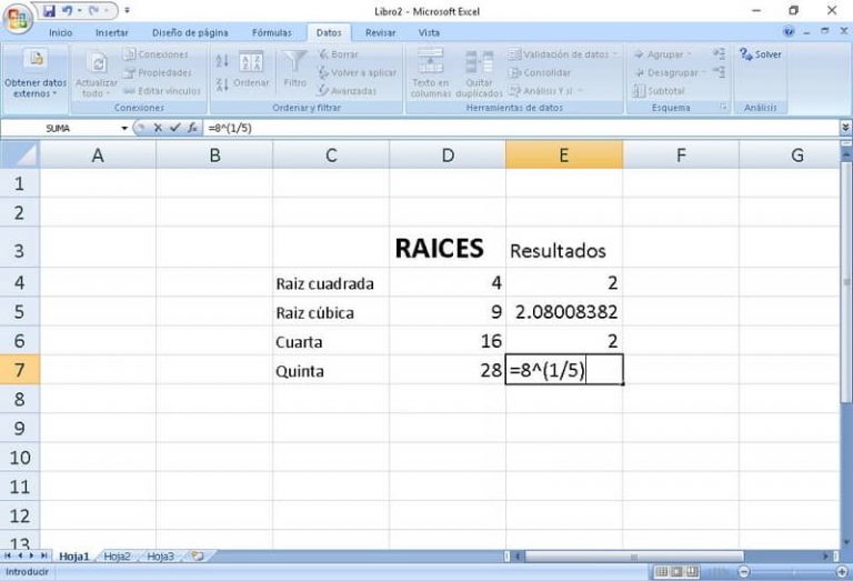 Cómo Usar la Función Raíz en Excel - Raíz Cuadrada | Raíz cúbica