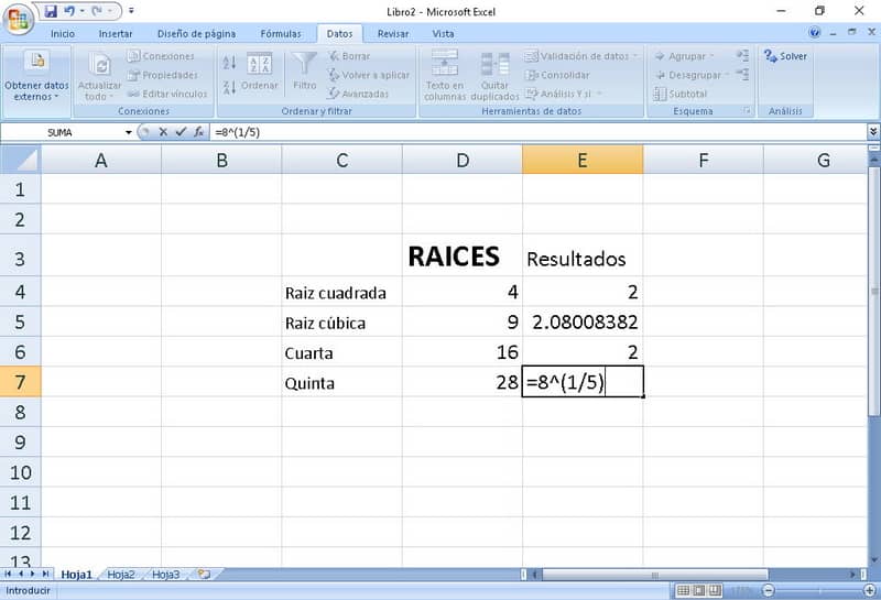 Realista Hostil Poderoso Cómo Usar la Función Raíz en Excel - Raíz Cuadrada | Raíz cúbica | Cuarta |  Quinta (Ejemplo) - Mira Cómo Se Hace