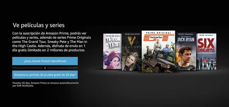 Empezar ver series y películas Amazon Prime