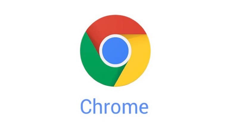 Logo de Google Chrome con fondo blanco y letras azules