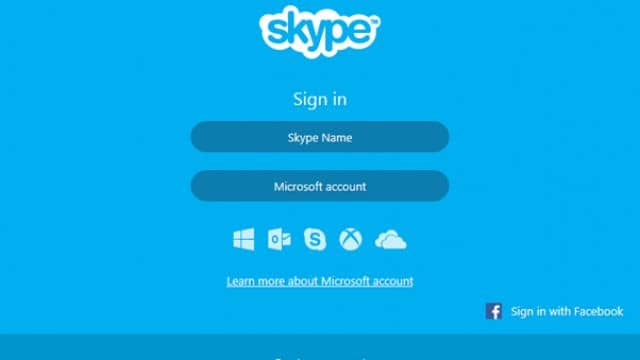 Inicio de sesion en Skype