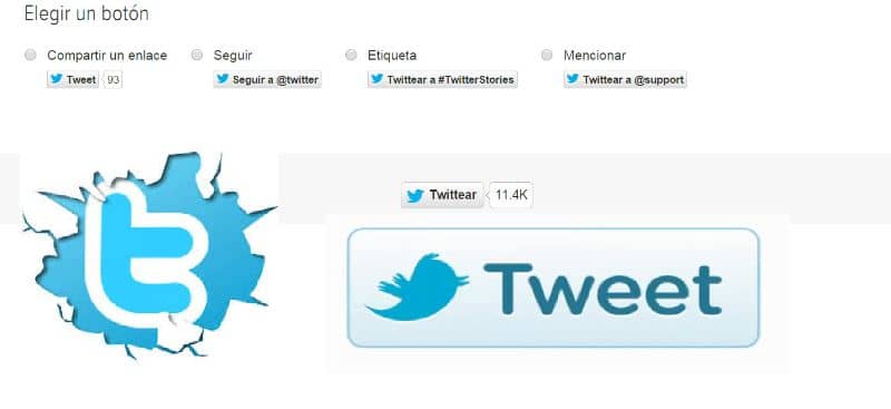 ventana de Botones de Twitter