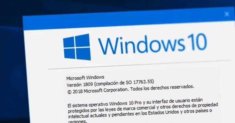 Ventana de informacion Windows10