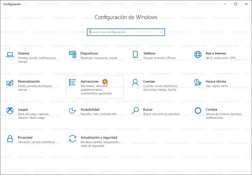 Configuración de aplicaciones en Windows10