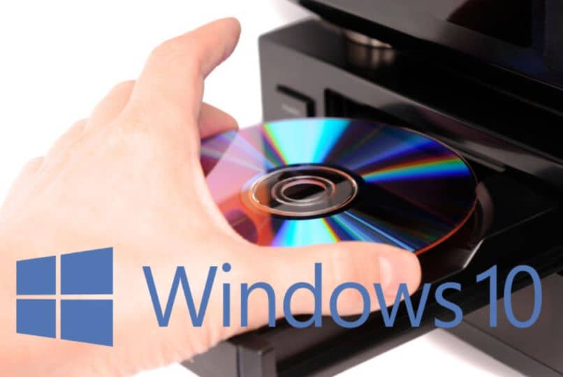 logo windows 10 mano cd computadora