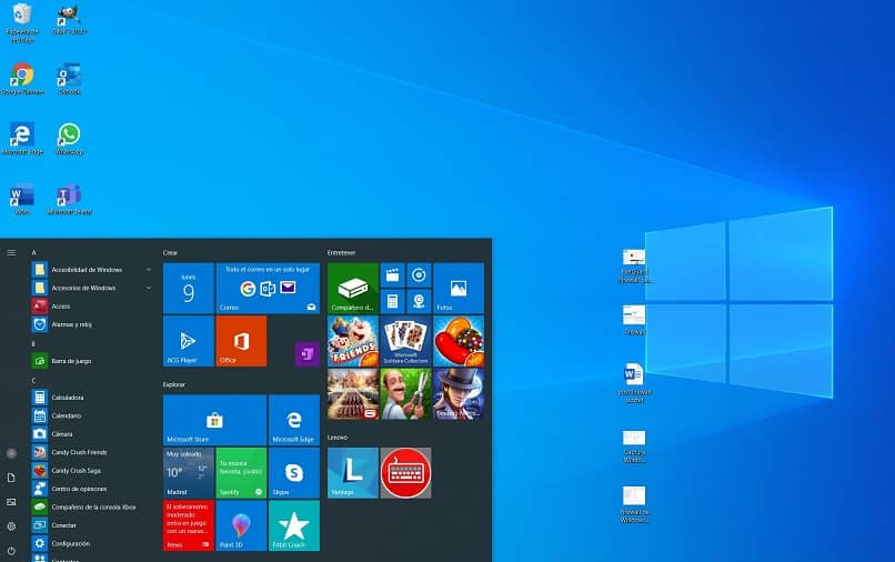 aplicaciones menu windows 10