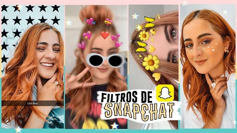 filtros de snapchat en cara de una mujer