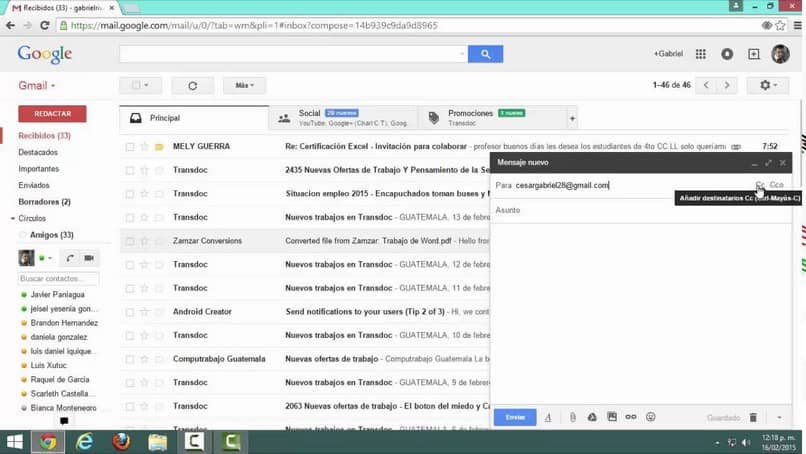 destinario gmail
