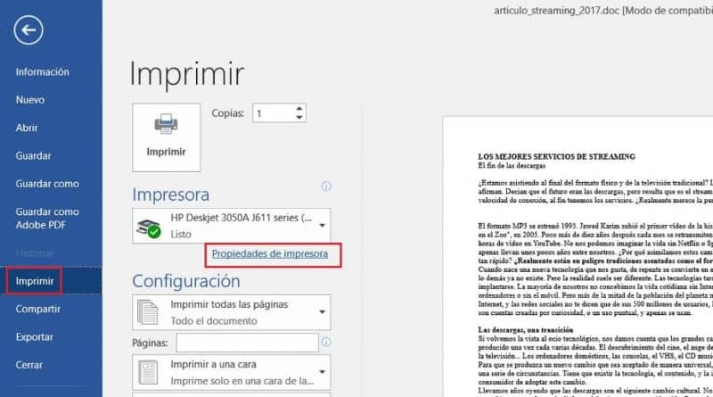 Cómo Imprimir En Blanco Y Negro Un Documento De Word Ejemplo Mira