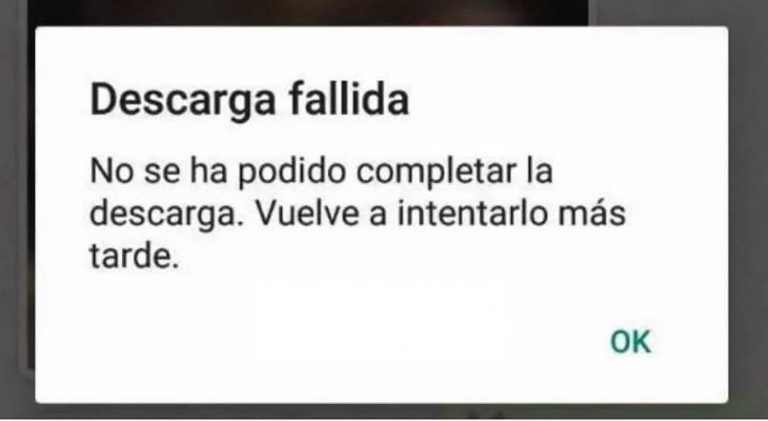 Descarga Fallida No Se Ha Podido Completar La Descarga
