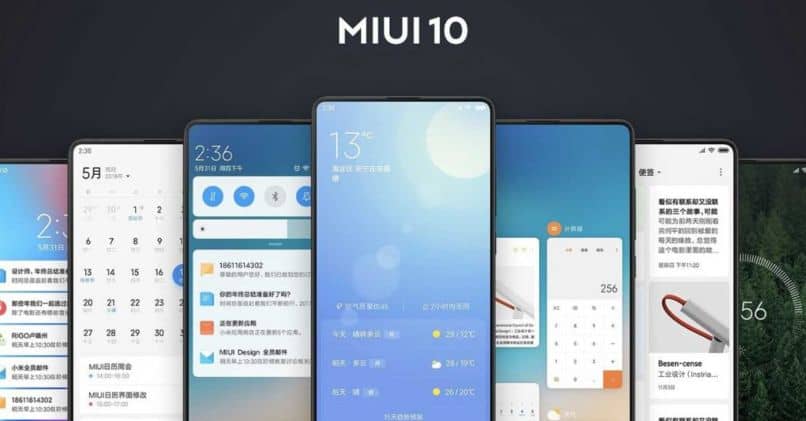 telefono inteligente pantalla miui 10