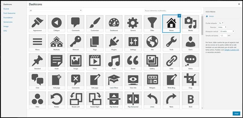 How to add icons to a page menu in WordPress with the Menu Icons plugin