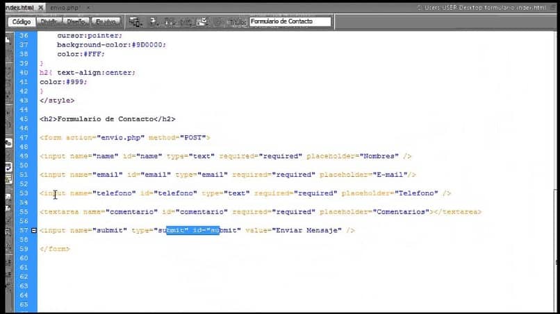 codigo html para sitio web
