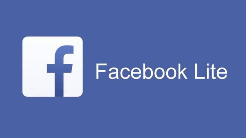 nombre y logo de facebook lite en fondo azul