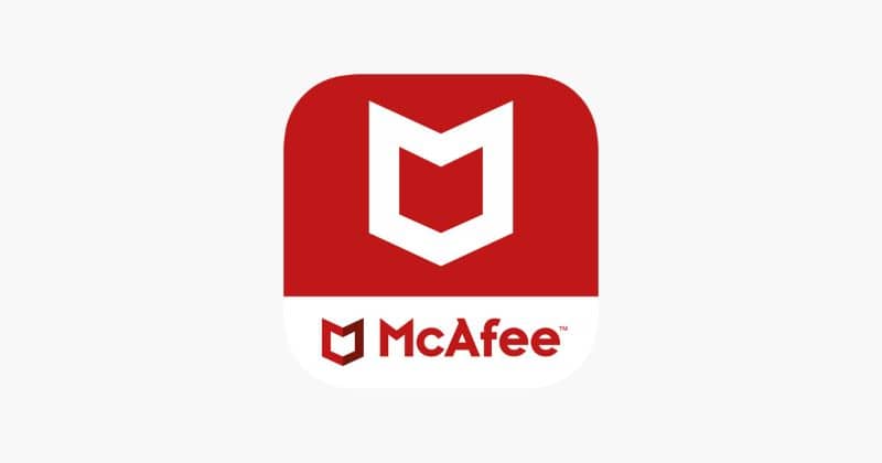 Logo rojo de McAffe