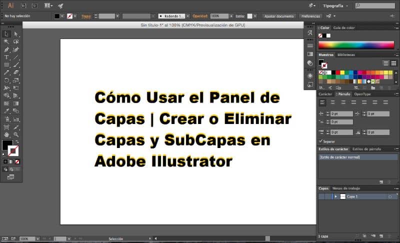 panel de control capas y subcapas en Adobe Illustrator