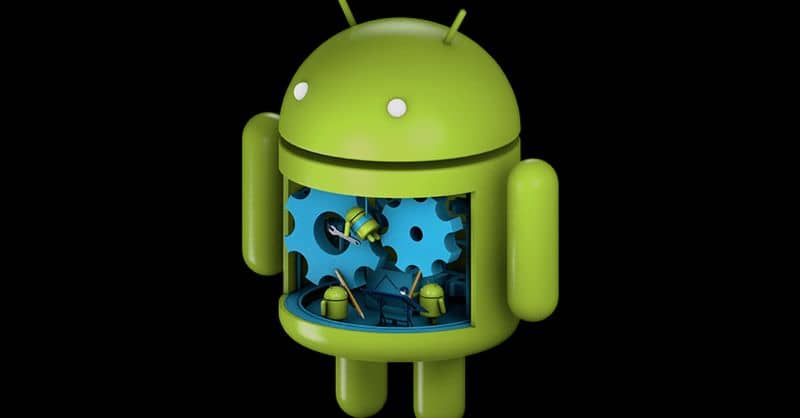 Sistema operativo de Android fondo negro