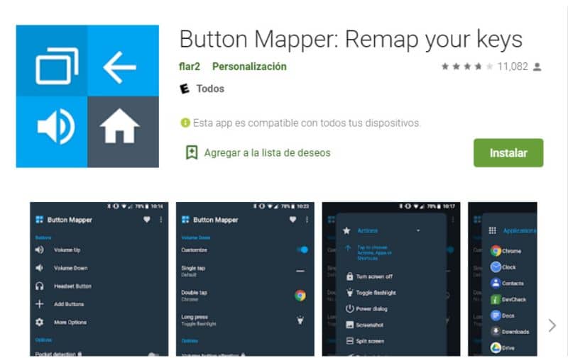 Button mapper, Play Store