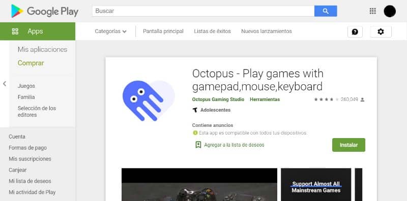 Descargar consola en android, google play