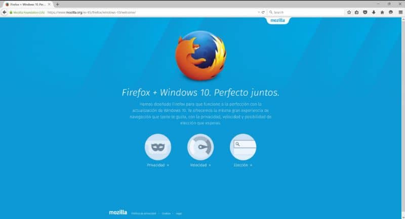 Firefox en Windows 10
