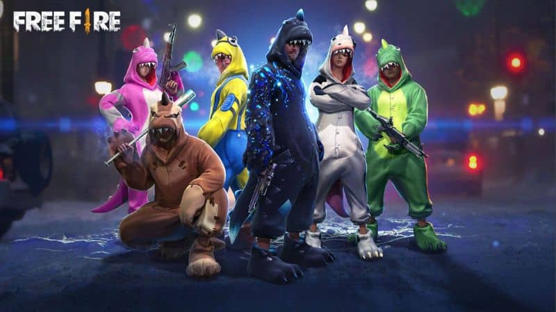 Free Fire Background, men dressed as animals