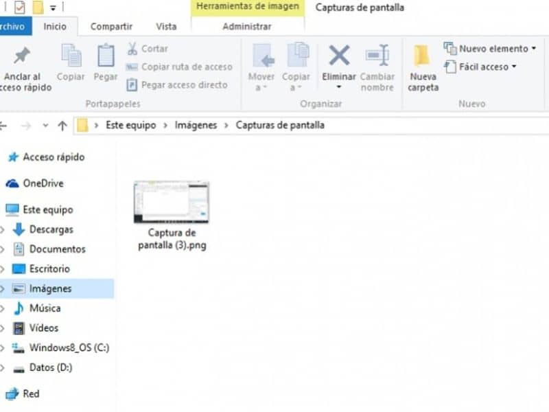 Capturas de pantallas en Windows 10