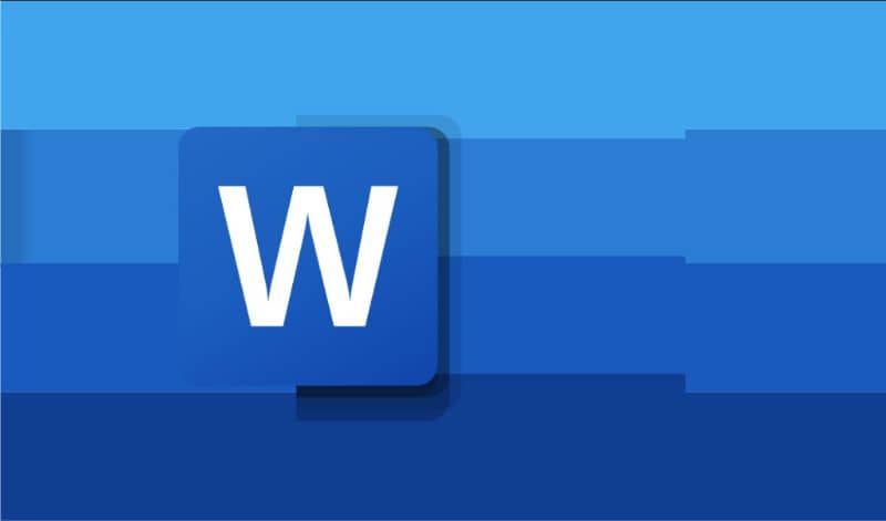 Logo Word, fondo azul