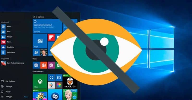 Ocultar programas en Windows10