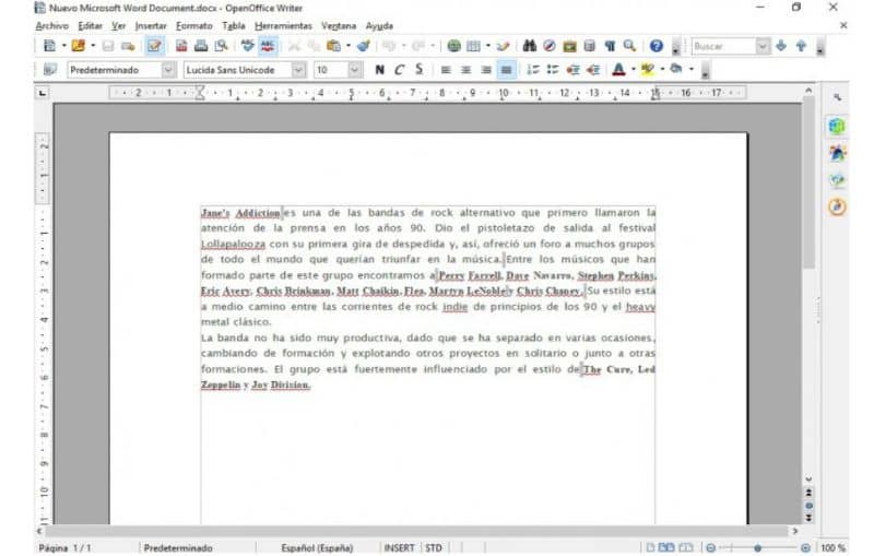 Procesador de textos OpenOffice Writer