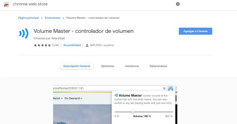 Volume Master, chrome web store