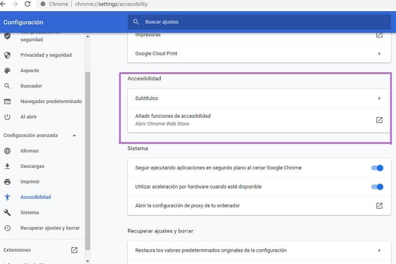 subtítulos funciones accesibilidad