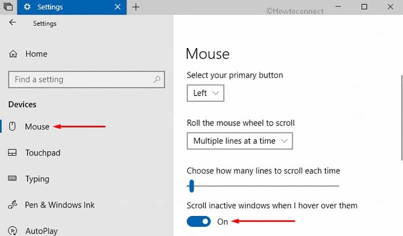 Activar scroll touchpad en Windows 10