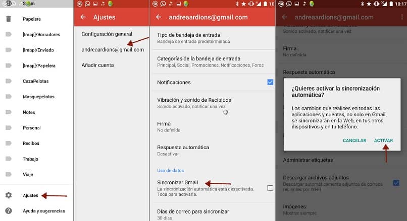 Sincronizar las notas a traves de Gmail desde un equipo Mac o iPad a un dispositivo Android