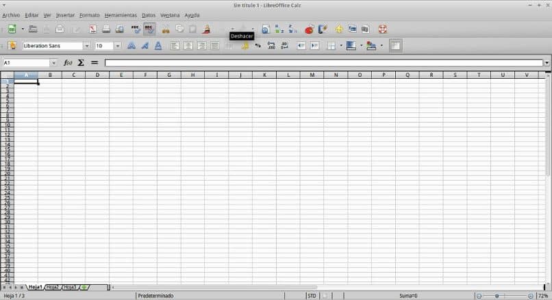 encabezado en Calc de LibreOffice