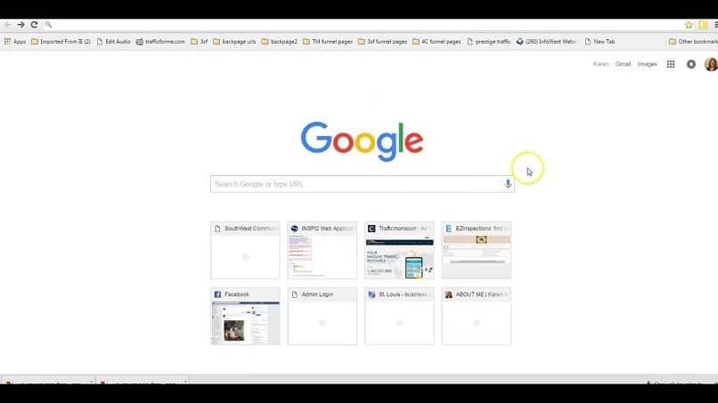 marcador lateral en pantalla de google chrome