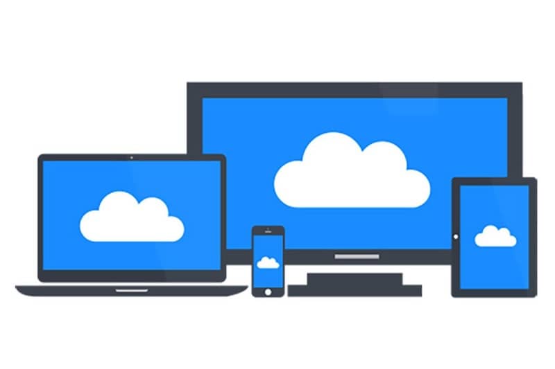 dispositivos m�viles laptop tv conectado a una nube