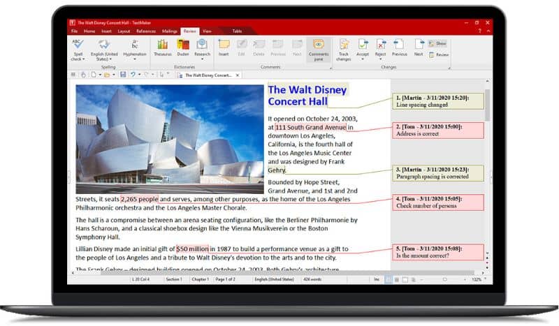 FreeOffice en pantalla de laptop con editor de textos