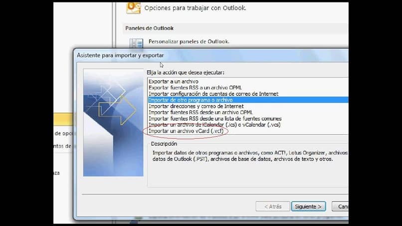 barra de opciones para abrir un archivo en formato VCF en PC 