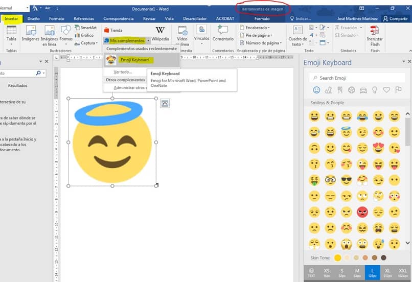 emojis o emoticones en Microsoft Word