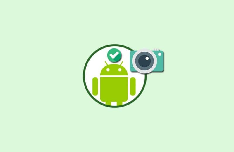 logo android con camara fondo verde