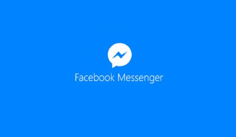 logo facebook messenger en blanco y fondo azul