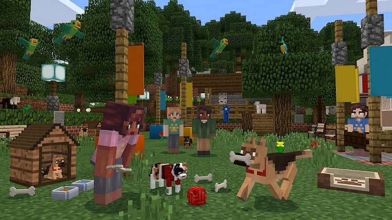 personajes de minecraft con perros