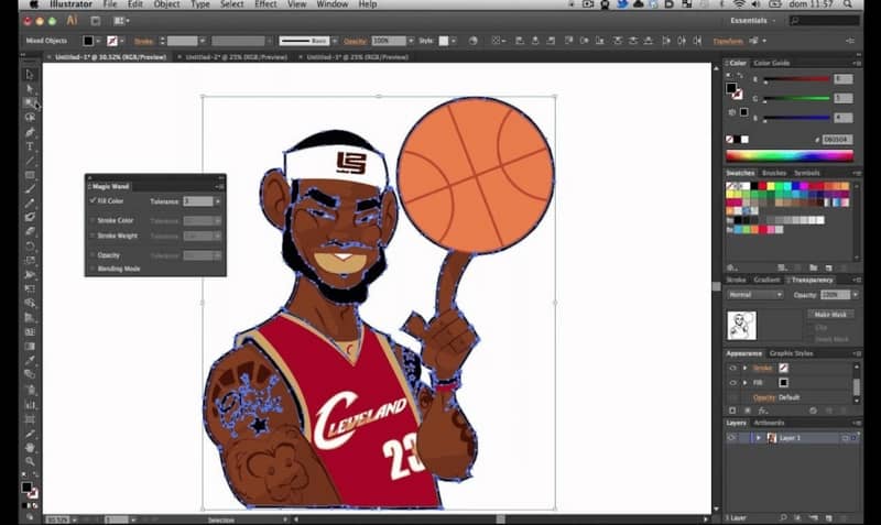 Editar dibujo de jugador de baloncesto
