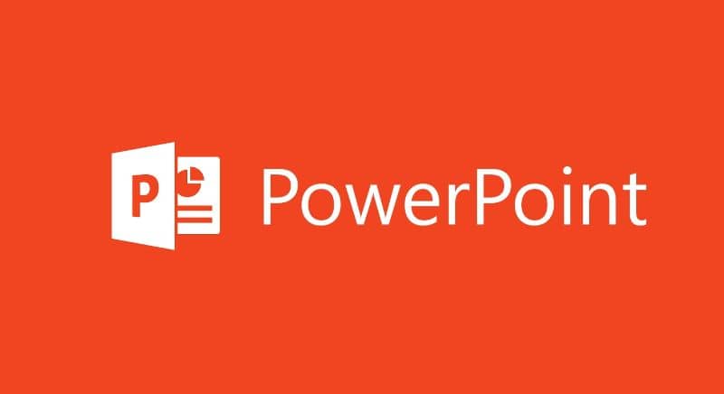 Logo de PowerPoint en fondo naranja