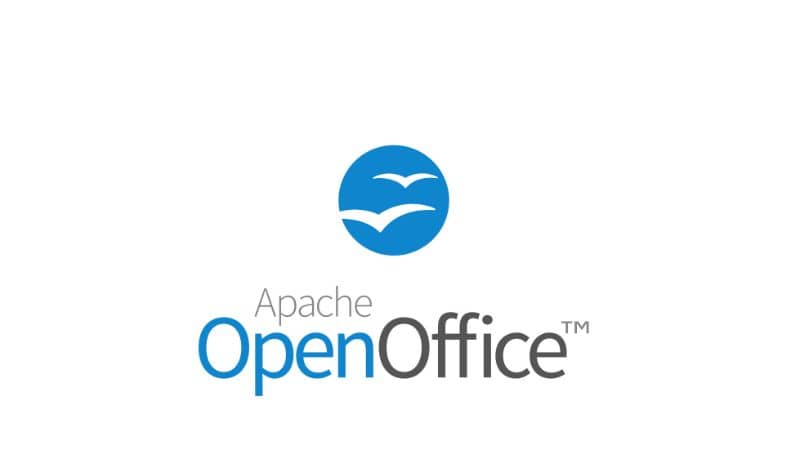 apache OppenOffice logo en fondo blanco