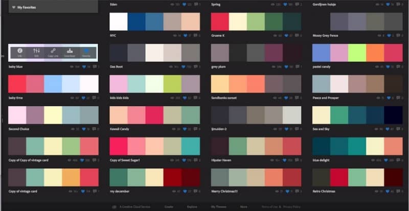 Diferentes paletas de colores